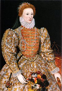 The "Darnley Portrait" of Elizabeth I of England, oil on panel, 113 x 78.7 cm (National Portrait Gallery, London)