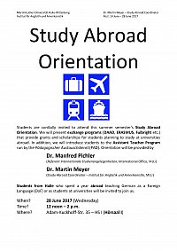 2017 Study Abroad Ankündigung